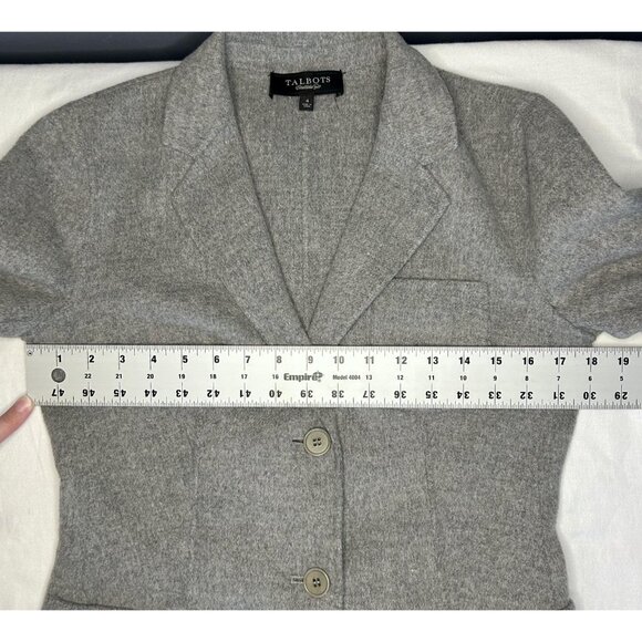 Talbots Blazer Womens 4 Gray Wool Tailored Jacket Classic Career Casual Pockets - Picture 6 of 15